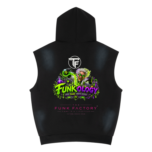 THE FUNKOLOGY Unisex Vintage Wash Sun Fade Sleeveless Hoodie